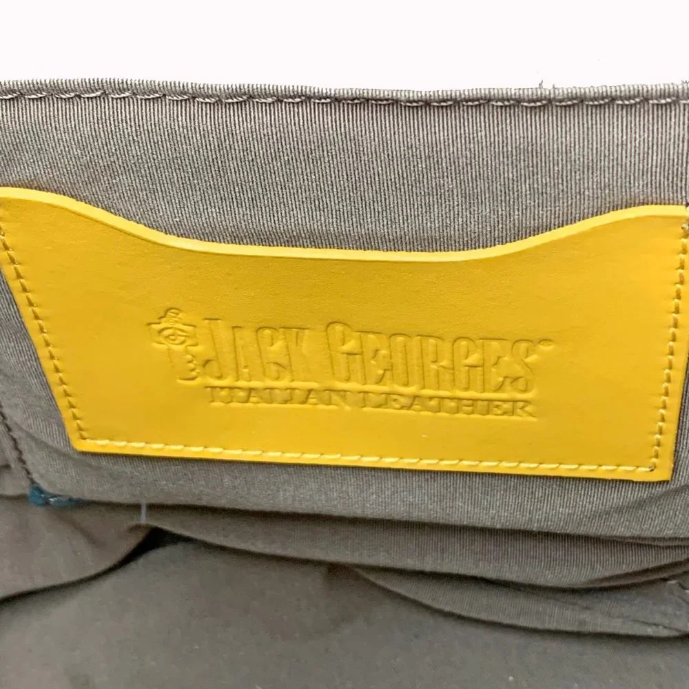 JACK GEORGES Milano Madison Avenue Mustard Leather‎ Large Business Tote
